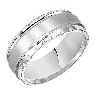 Men's White Tungsten 8mm Comfort Fit Band