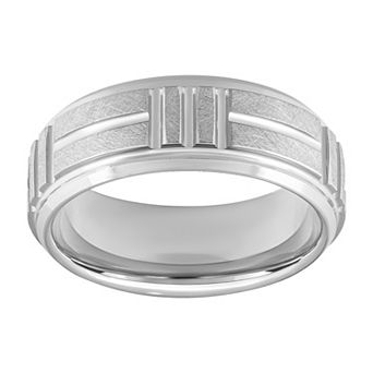 Men's White Tungsten Crystalline Finish 8mm Comfort Fit Band