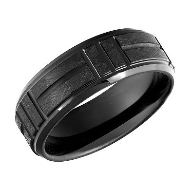 Men's Black Tungsten Crystalline Finish 8mm Comfort Fit Band