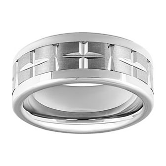 Men's White Tungsten 9mm Comfort Fit Band