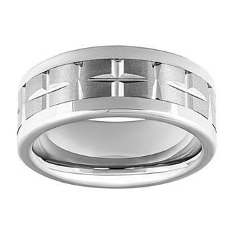 Men's White Tungsten 9mm Comfort Fit Band