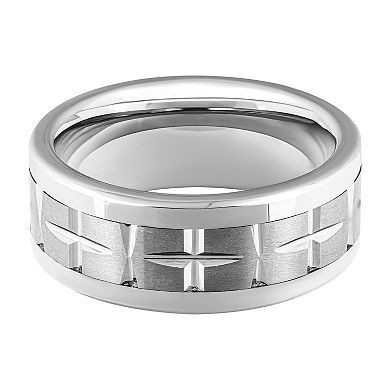 Men's White Tungsten 9mm Comfort Fit Band