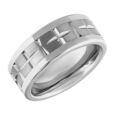 Men's White Tungsten 9mm Comfort Fit Band