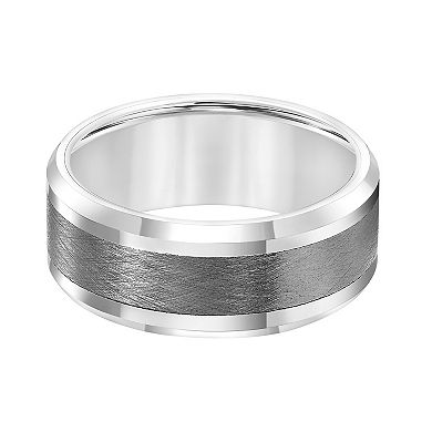 Men's Gray Tungsten & Black Ceramic 9mm Comfort Fit Band