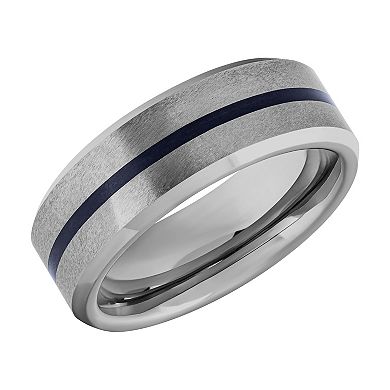 Men's Gray Tungsten & Blue Resin 8mm Comfort Fit Band