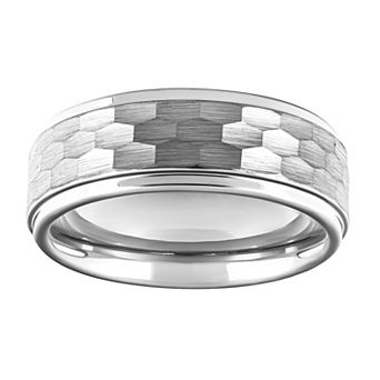 Men's Gray Tungsten 8mm Textured Comfort Fit Band