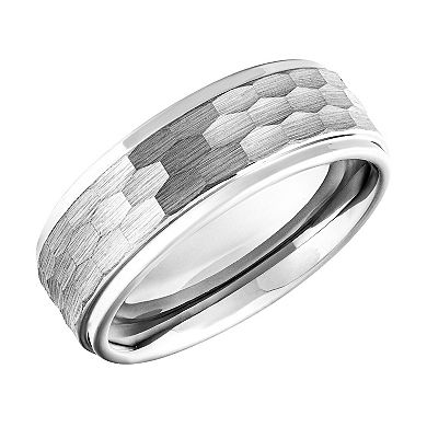 Men's Gray Tungsten 8mm Textured Comfort Fit Band