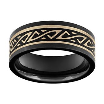 Men's Black Titanium & Silver Inlay 8mm Comfort Fit Band