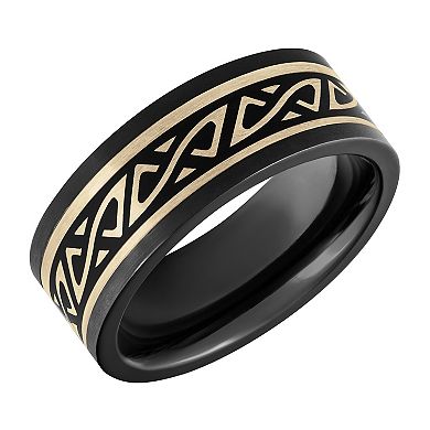 Men's Black Titanium & Silver Inlay 8mm Comfort Fit Band