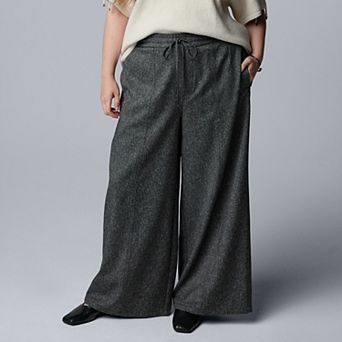 Plus Size Simply Vera Vera Wang Wide Leg Pants