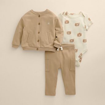 Baby Little Co. by Lauren Conrad 3 pc Bomber Jacket, Pants & Bodysuit Set