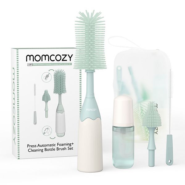 Momcozy Weaning Accessories Push-Press Design Bottle Brush Kit-Classic Style Green main image 1