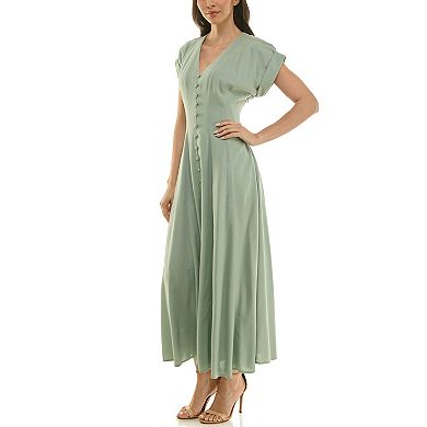 Women's Taylor V-Neck A-Line Linen Dress