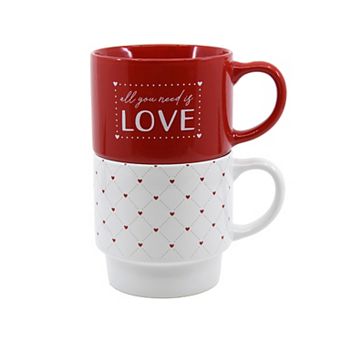 New View Gifts & Accessories 2 pc Stacking Love Mugs Set