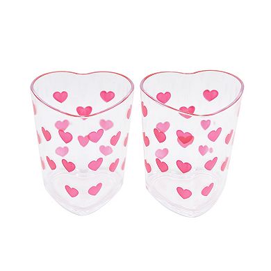 New View Gifts & Accessories 2-pk. Plastic Heart Juice Cups