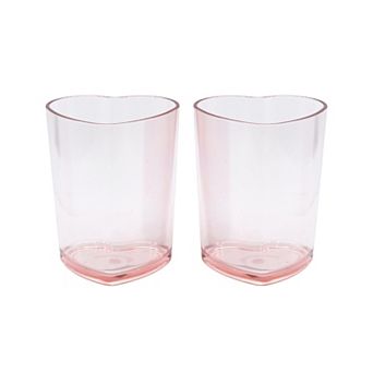 New View Gifts & Accessories Plastic Pink Heart Juice Cups 2 pk