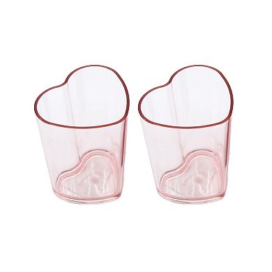 New View Gifts & Accessories Plastic Pink Heart Juice Cups 2-pk.