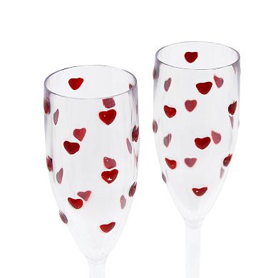 New View Gifts & Accessories 2-pc. Plastic Cherry Print Champagne Glass Set