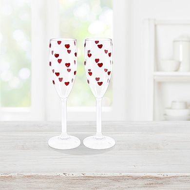 New View Gifts & Accessories 2-pc. Plastic Cherry Print Champagne Glass Set