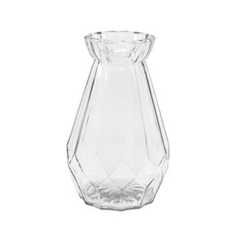 New View Gifts & Accessories Clear Geometric Glass Vase Table Decor
