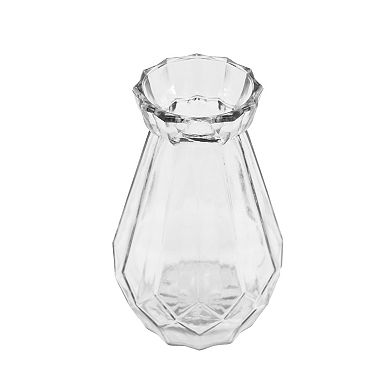 New View Gifts & Accessories Clear Geometric Glass Vase Table Decor