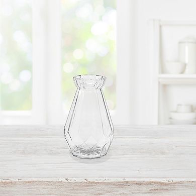 New View Gifts & Accessories Clear Geometric Glass Vase Table Decor