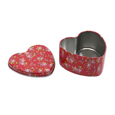 New View Gifts & Accessories Rose Print Heart Tin Candle