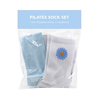 New View Gifts & Accessories 2 pc Floral Print Pilates Socks & Headband Set