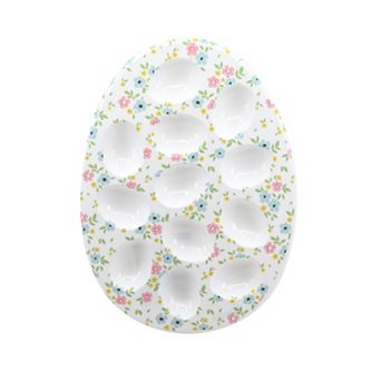 New View Gifts & Accessories Floral Egg Serving Plate