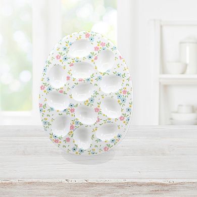 New View Gifts & Accessories Floral Egg Serving Plate