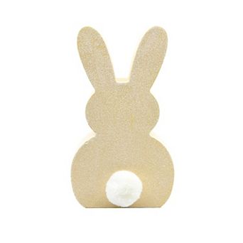 New View Gifts & Accessories Bunny Sitter with Cottonball Tail Table Decor