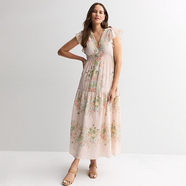 Women's Taylor V-Neck A-Line Flutter Sleeve Dress