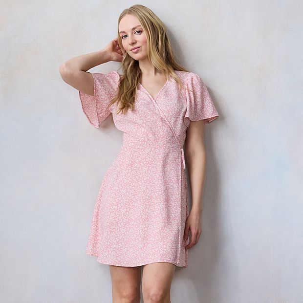 Women's LC Lauren Conrad Short Sleeve Wrap Mini Dress - Size Small