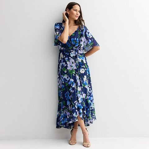 Женские платья Maison Women's Maison Tara Floral Print Chiffon Faux Wrap Maxi Dress