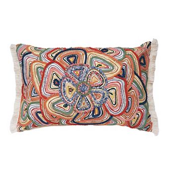 Carol & Frank Putnum Boho Round Floral Embellished Throw Pillow