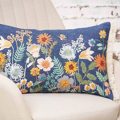 Carol & Frank Queensgrove Floral Embroidered Throw Pillow