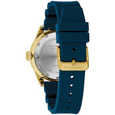 Caravelle Designed by Bulova Men's Automatic Stainless Steel Rubber Strap Watch - 44B1