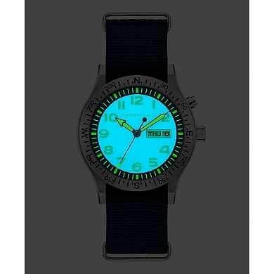 Caravelle by Bulova Men's Glow-in-the-Dark Nylon Strap Watch