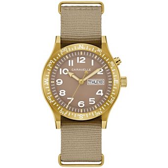 Caravelle by Bulova Men's Vintage Stainless Steel Nylon Strap Watch