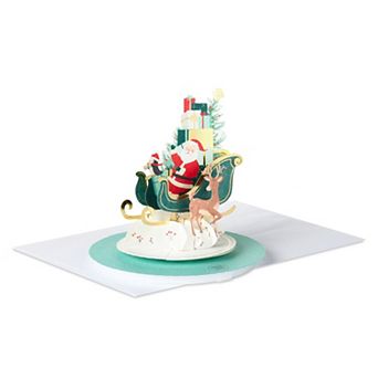 Hallmark Christmas Pop-Up Spinning Santa in Sleigh Card with Sound & Motion