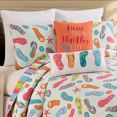 C&F Home Coastal Flip Flops Throw Pillow