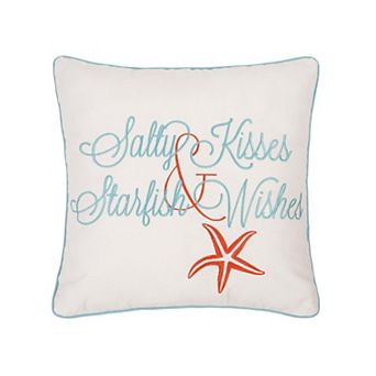 C&F Home Salty Kisses & Starfish Wishes Coastal Throw Pillow