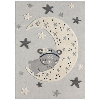 Town & Country Good Night Moon & Stars Plush Kids Area Rug