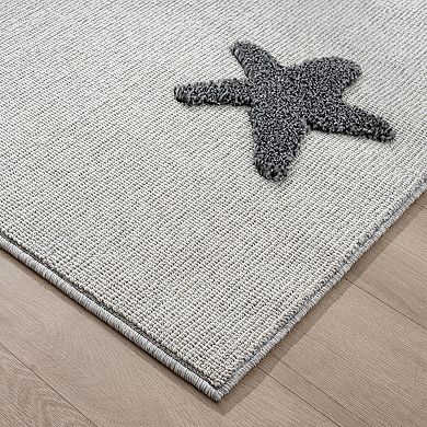 Town & Country Good Night Moon & Stars Plush Kids Area Rug