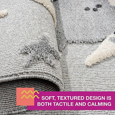 Town & Country Good Night Moon & Stars Plush Kids Area Rug