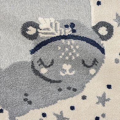 Town & Country Good Night Moon & Stars Plush Kids Area Rug