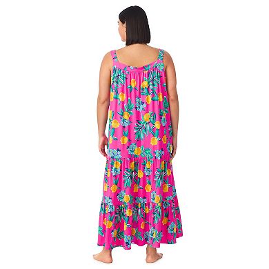 Plus Size Cuddl Duds® Tiered Maxi Nightgown
