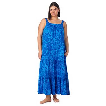 Plus Size Cuddl Duds® Tiered Maxi Nightgown