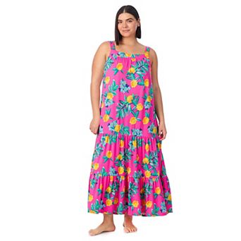 Plus Size Cuddl Duds® Tiered Maxi Nightgown