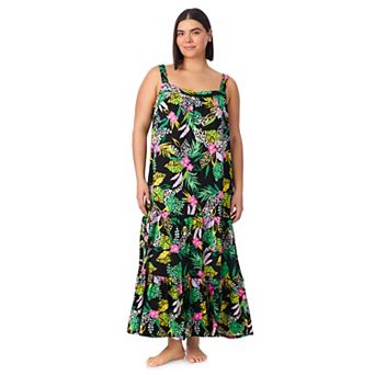 Plus Size Cuddl Duds® Tiered Maxi Nightgown